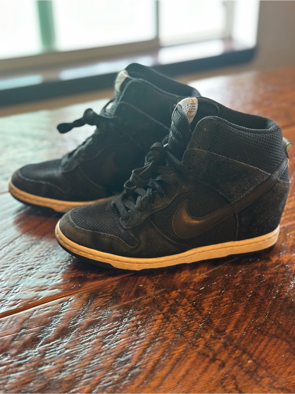 Nike Dunk Sky Hi Black Suede Wedge Sneakers Women’s 8